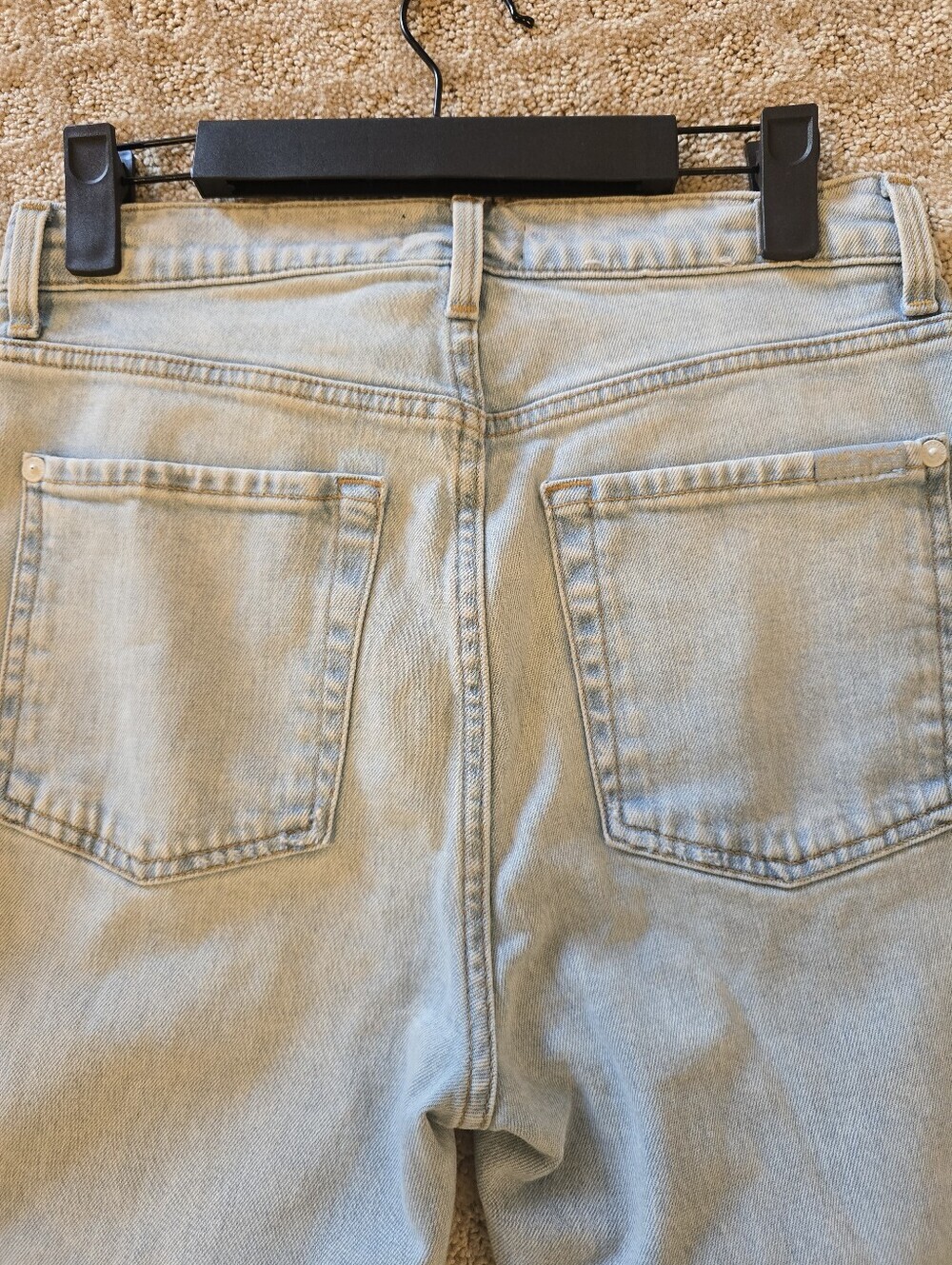 NEW! 7 For All Mankind Light Wash Slim Straight  Distressed Jeans - Picture 7 of 7